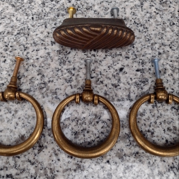 Bronze Brass Drawer Pull Handles. Cabinet Hardware. Furniture Drawer Pulls x 4. - Picture 7 of 8
